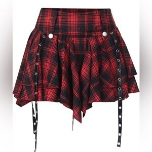Plaid Red and Black Women's Skirt